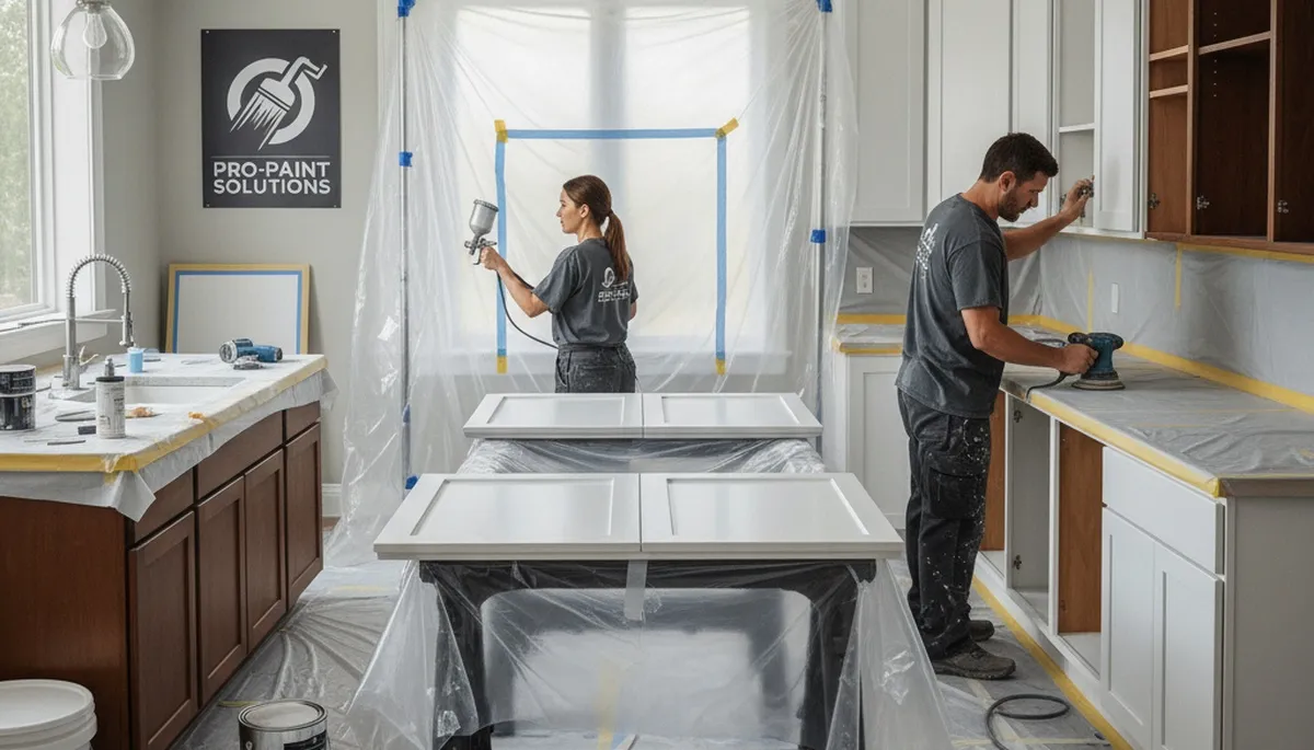 Long Beach, CA cabinet painting with durable coastal finishes for kitchens