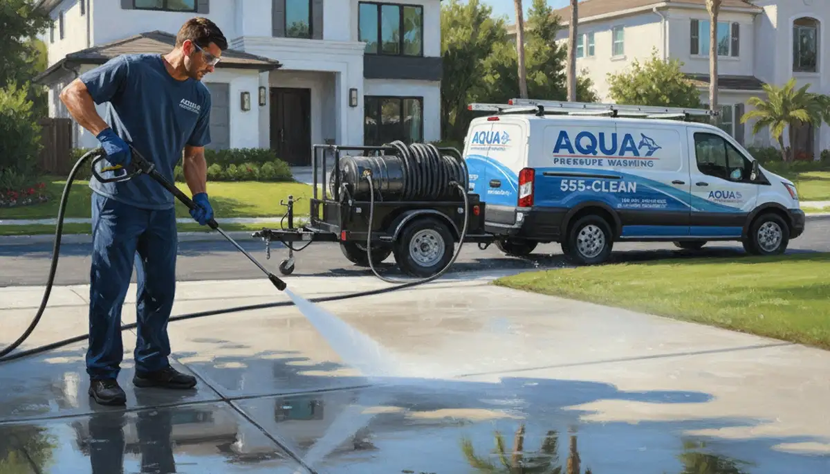 Concrete pressure cleaning service in Long Beach, CA for driveways, patios, and walkways