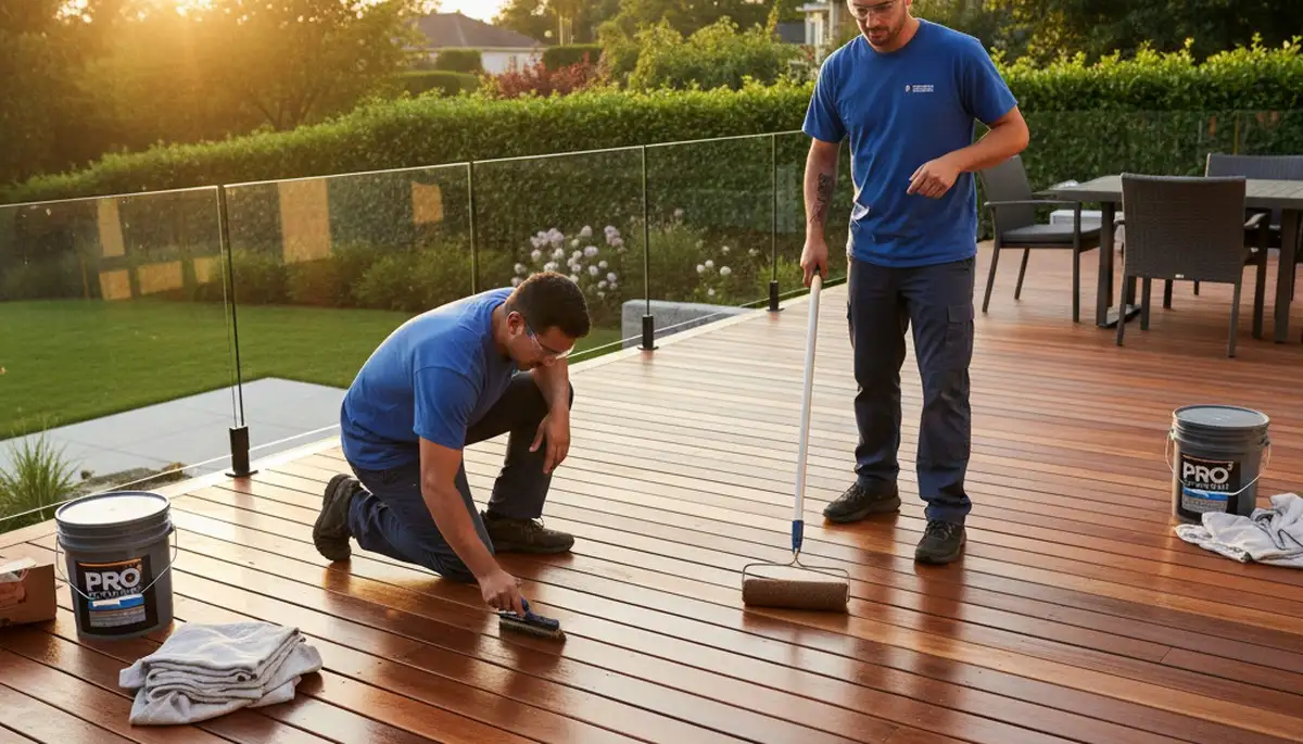Professional deck staining in Long Beach, CA for coastal sun, salt air, and moisture protection
