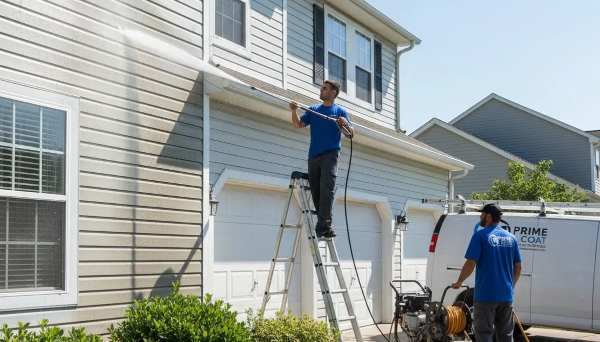 Vinyl siding pressure cleaning in Long Beach, CA for salt air and coastal grime removal